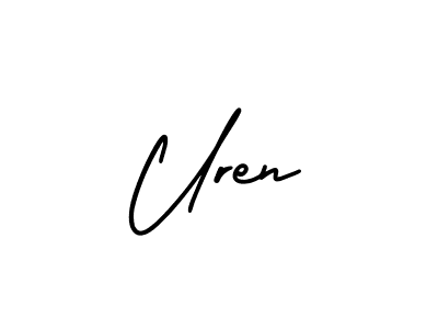 Similarly AmerikaSignatureDemo-Regular is the best handwritten signature design. Signature creator online .You can use it as an online autograph creator for name Uren. Uren signature style 3 images and pictures png