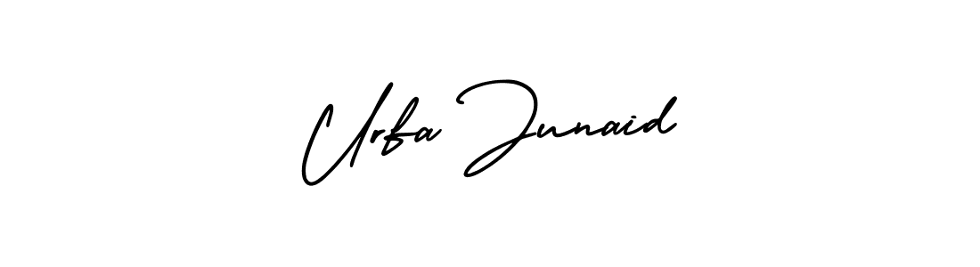 if you are searching for the best signature style for your name Urfa Junaid. so please give up your signature search. here we have designed multiple signature styles  using AmerikaSignatureDemo-Regular. Urfa Junaid signature style 3 images and pictures png