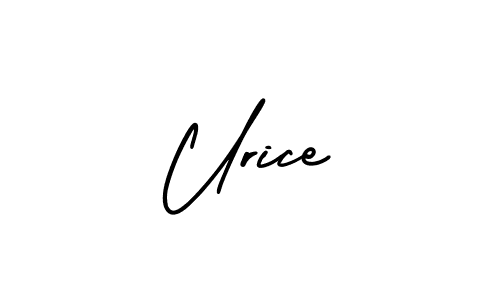 How to make Urice name signature. Use AmerikaSignatureDemo-Regular style for creating short signs online. This is the latest handwritten sign. Urice signature style 3 images and pictures png