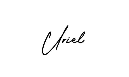 You should practise on your own different ways (AmerikaSignatureDemo-Regular) to write your name (Uriel) in signature. don't let someone else do it for you. Uriel signature style 3 images and pictures png