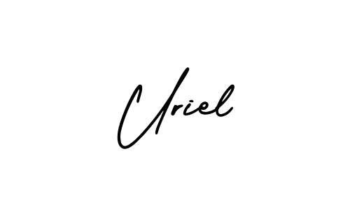 You should practise on your own different ways (AmerikaSignatureDemo-Regular) to write your name (Uriel) in signature. don't let someone else do it for you. Uriel signature style 3 images and pictures png