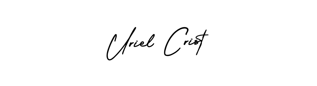 The best way (AmerikaSignatureDemo-Regular) to make a short signature is to pick only two or three words in your name. The name Uriel Crist include a total of six letters. For converting this name. Uriel Crist signature style 3 images and pictures png