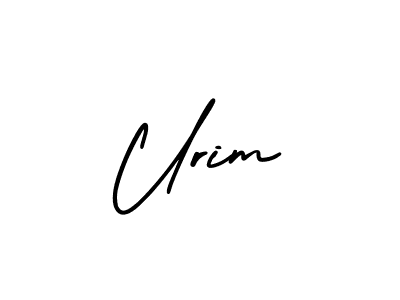 How to make Urim name signature. Use AmerikaSignatureDemo-Regular style for creating short signs online. This is the latest handwritten sign. Urim signature style 3 images and pictures png