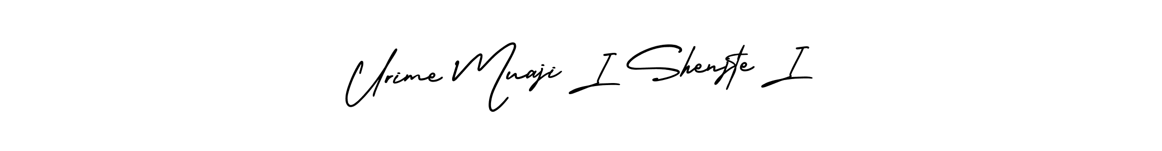 Similarly AmerikaSignatureDemo-Regular is the best handwritten signature design. Signature creator online .You can use it as an online autograph creator for name Urime Muaji I Shenjte I. Urime Muaji I Shenjte I signature style 3 images and pictures png