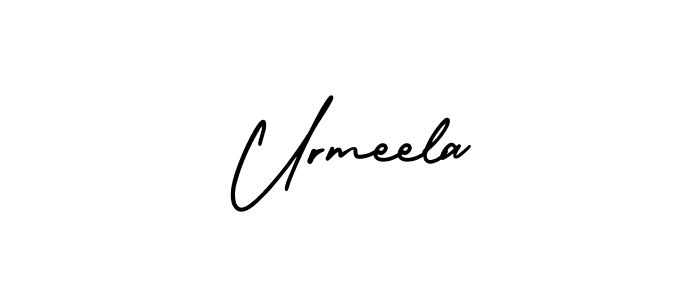 The best way (AmerikaSignatureDemo-Regular) to make a short signature is to pick only two or three words in your name. The name Urmeela include a total of six letters. For converting this name. Urmeela signature style 3 images and pictures png