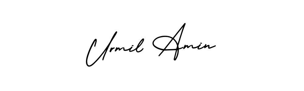 How to make Urmil Amin signature? AmerikaSignatureDemo-Regular is a professional autograph style. Create handwritten signature for Urmil Amin name. Urmil Amin signature style 3 images and pictures png