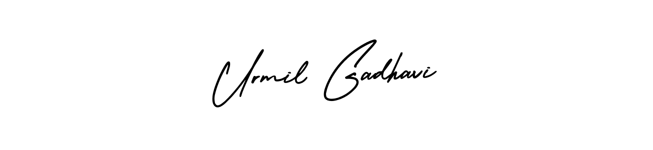 Also You can easily find your signature by using the search form. We will create Urmil Gadhavi name handwritten signature images for you free of cost using AmerikaSignatureDemo-Regular sign style. Urmil Gadhavi signature style 3 images and pictures png