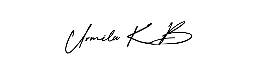 Use a signature maker to create a handwritten signature online. With this signature software, you can design (AmerikaSignatureDemo-Regular) your own signature for name Urmila K B. Urmila K B signature style 3 images and pictures png