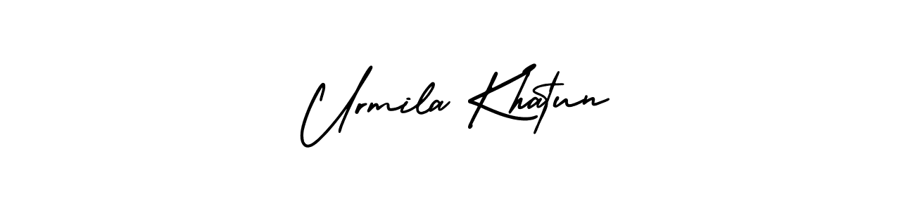 How to make Urmila Khatun signature? AmerikaSignatureDemo-Regular is a professional autograph style. Create handwritten signature for Urmila Khatun name. Urmila Khatun signature style 3 images and pictures png