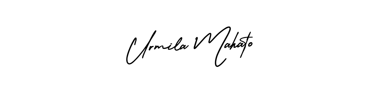 How to Draw Urmila Mahato signature style? AmerikaSignatureDemo-Regular is a latest design signature styles for name Urmila Mahato. Urmila Mahato signature style 3 images and pictures png