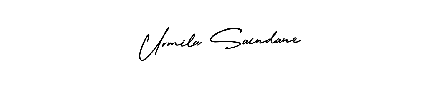 if you are searching for the best signature style for your name Urmila Saindane. so please give up your signature search. here we have designed multiple signature styles  using AmerikaSignatureDemo-Regular. Urmila Saindane signature style 3 images and pictures png