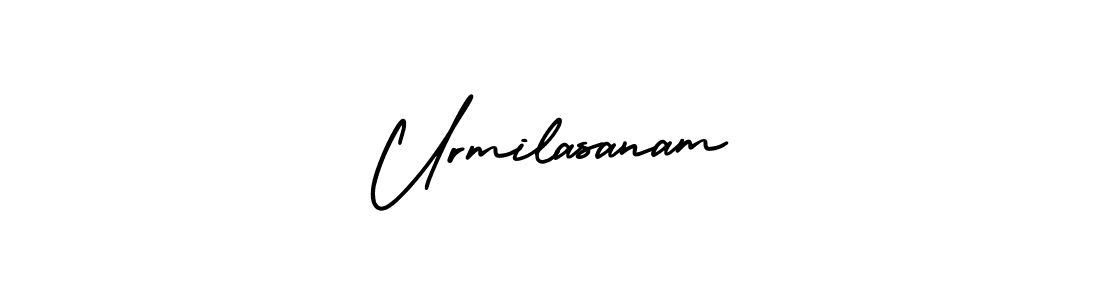 Make a beautiful signature design for name Urmilasanam. With this signature (AmerikaSignatureDemo-Regular) style, you can create a handwritten signature for free. Urmilasanam signature style 3 images and pictures png