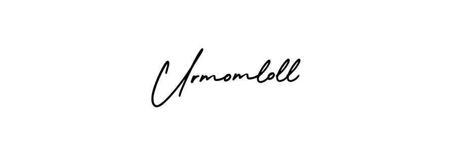 How to make Urmomloll name signature. Use AmerikaSignatureDemo-Regular style for creating short signs online. This is the latest handwritten sign. Urmomloll signature style 3 images and pictures png