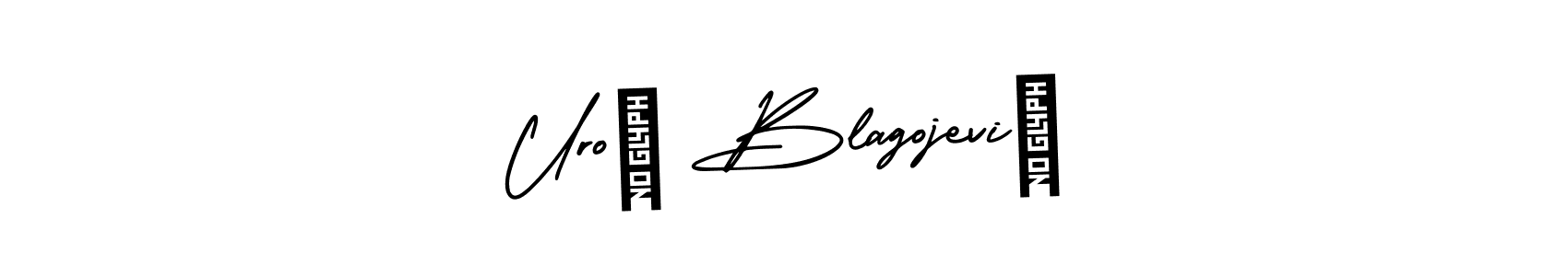 Also You can easily find your signature by using the search form. We will create Uroš Blagojević name handwritten signature images for you free of cost using AmerikaSignatureDemo-Regular sign style. Uroš Blagojević signature style 3 images and pictures png