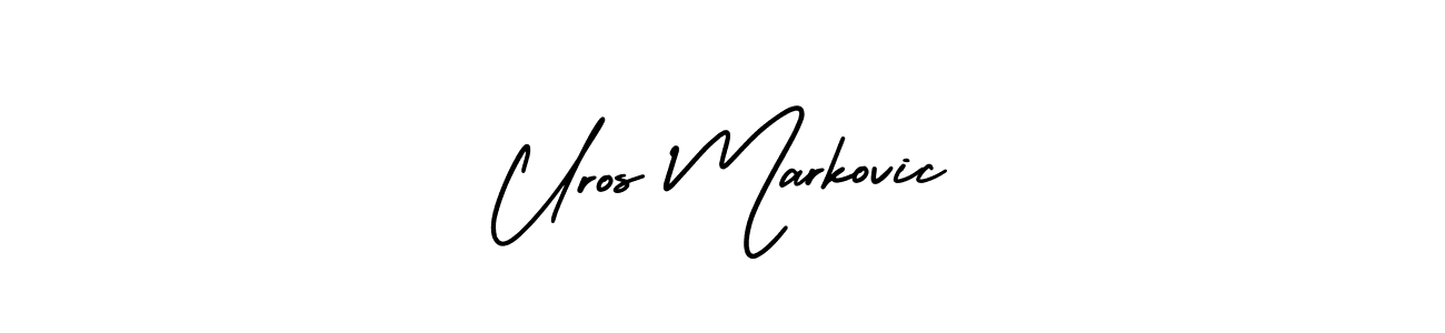 Make a beautiful signature design for name Uros Markovic. With this signature (AmerikaSignatureDemo-Regular) style, you can create a handwritten signature for free. Uros Markovic signature style 3 images and pictures png