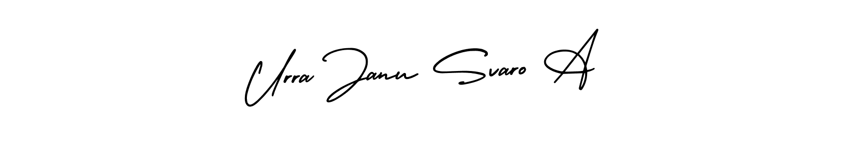 if you are searching for the best signature style for your name Urra Janu Svaro A. so please give up your signature search. here we have designed multiple signature styles  using AmerikaSignatureDemo-Regular. Urra Janu Svaro A signature style 3 images and pictures png