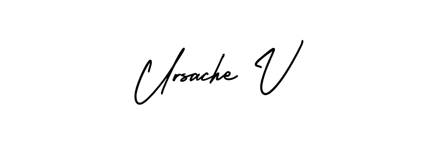 if you are searching for the best signature style for your name Ursache V. so please give up your signature search. here we have designed multiple signature styles  using AmerikaSignatureDemo-Regular. Ursache V signature style 3 images and pictures png