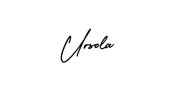 The best way (AmerikaSignatureDemo-Regular) to make a short signature is to pick only two or three words in your name. The name Ursola include a total of six letters. For converting this name. Ursola signature style 3 images and pictures png