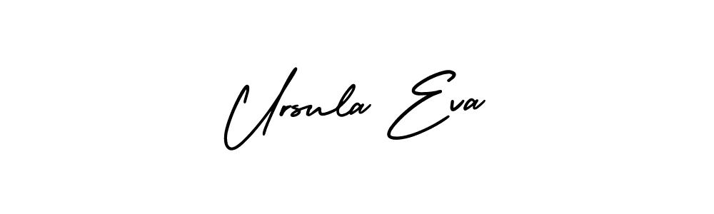 You should practise on your own different ways (AmerikaSignatureDemo-Regular) to write your name (Ursula Eva) in signature. don't let someone else do it for you. Ursula Eva signature style 3 images and pictures png