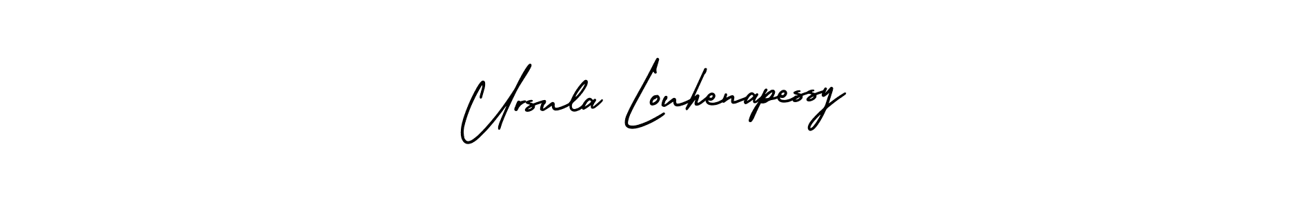 This is the best signature style for the Ursula Louhenapessy name. Also you like these signature font (AmerikaSignatureDemo-Regular). Mix name signature. Ursula Louhenapessy signature style 3 images and pictures png