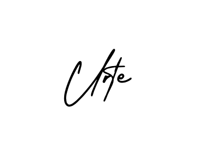 How to make Urte name signature. Use AmerikaSignatureDemo-Regular style for creating short signs online. This is the latest handwritten sign. Urte signature style 3 images and pictures png