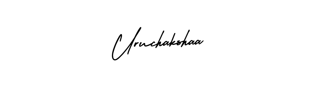 You should practise on your own different ways (AmerikaSignatureDemo-Regular) to write your name (Uruchakshaa) in signature. don't let someone else do it for you. Uruchakshaa signature style 3 images and pictures png