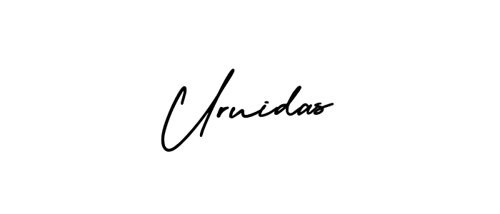 How to make Uruidas name signature. Use AmerikaSignatureDemo-Regular style for creating short signs online. This is the latest handwritten sign. Uruidas signature style 3 images and pictures png
