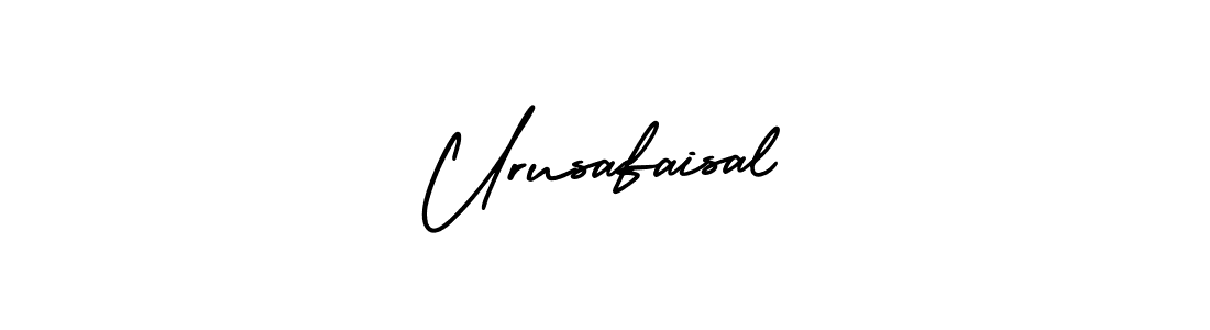 Urusafaisal stylish signature style. Best Handwritten Sign (AmerikaSignatureDemo-Regular) for my name. Handwritten Signature Collection Ideas for my name Urusafaisal. Urusafaisal signature style 3 images and pictures png