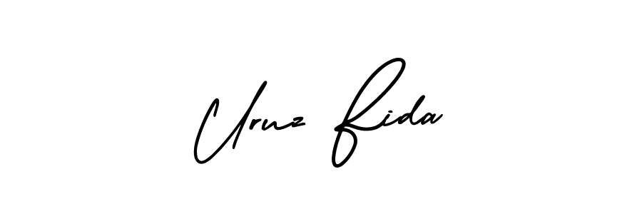 How to make Uruz Fida signature? AmerikaSignatureDemo-Regular is a professional autograph style. Create handwritten signature for Uruz Fida name. Uruz Fida signature style 3 images and pictures png