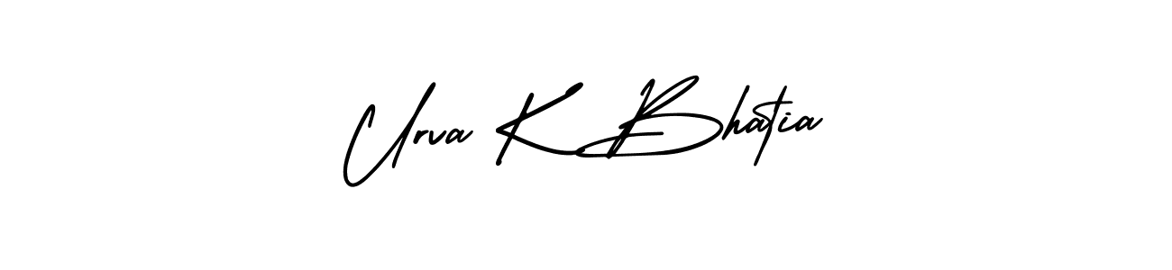 AmerikaSignatureDemo-Regular is a professional signature style that is perfect for those who want to add a touch of class to their signature. It is also a great choice for those who want to make their signature more unique. Get Urva K Bhatia name to fancy signature for free. Urva K Bhatia signature style 3 images and pictures png
