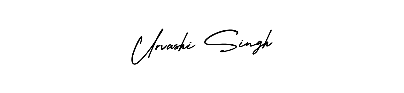 This is the best signature style for the Urvashi Singh name. Also you like these signature font (AmerikaSignatureDemo-Regular). Mix name signature. Urvashi Singh signature style 3 images and pictures png