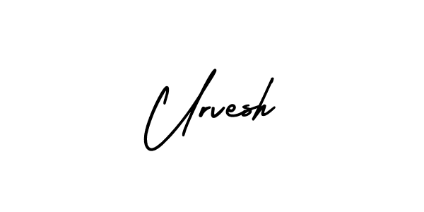 if you are searching for the best signature style for your name Urvesh. so please give up your signature search. here we have designed multiple signature styles  using AmerikaSignatureDemo-Regular. Urvesh signature style 3 images and pictures png