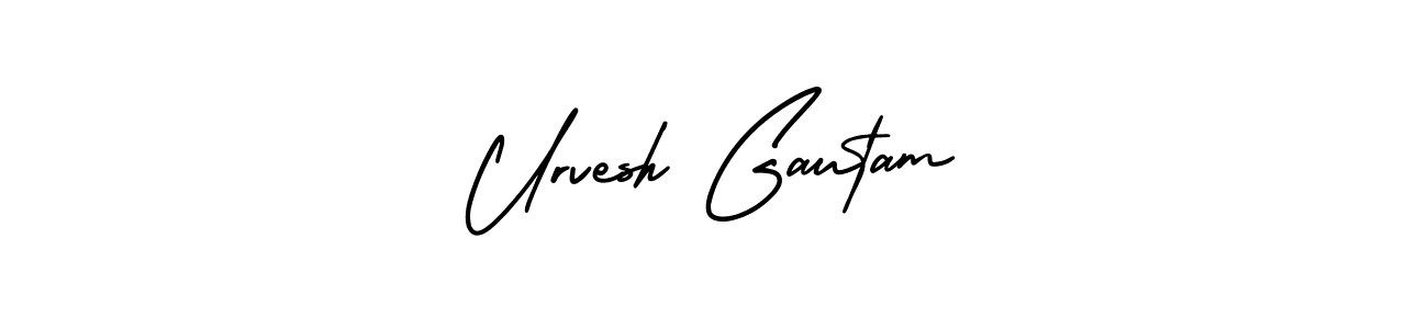 Urvesh Gautam stylish signature style. Best Handwritten Sign (AmerikaSignatureDemo-Regular) for my name. Handwritten Signature Collection Ideas for my name Urvesh Gautam. Urvesh Gautam signature style 3 images and pictures png