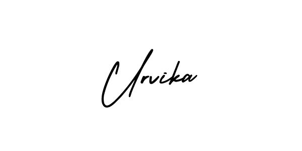 This is the best signature style for the Urvika name. Also you like these signature font (AmerikaSignatureDemo-Regular). Mix name signature. Urvika signature style 3 images and pictures png