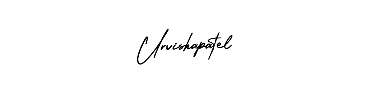 The best way (AmerikaSignatureDemo-Regular) to make a short signature is to pick only two or three words in your name. The name Urvishapatel include a total of six letters. For converting this name. Urvishapatel signature style 3 images and pictures png