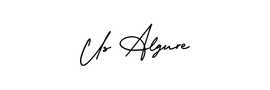 How to make Us Algure name signature. Use AmerikaSignatureDemo-Regular style for creating short signs online. This is the latest handwritten sign. Us Algure signature style 3 images and pictures png