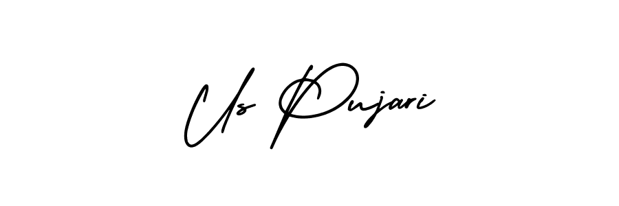 This is the best signature style for the Us Pujari name. Also you like these signature font (AmerikaSignatureDemo-Regular). Mix name signature. Us Pujari signature style 3 images and pictures png