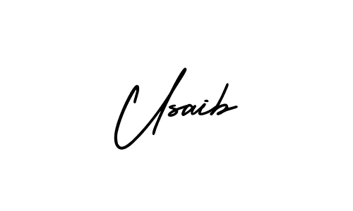 How to make Usaib signature? AmerikaSignatureDemo-Regular is a professional autograph style. Create handwritten signature for Usaib name. Usaib signature style 3 images and pictures png