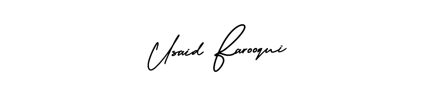 How to make Usaid Farooqui signature? AmerikaSignatureDemo-Regular is a professional autograph style. Create handwritten signature for Usaid Farooqui name. Usaid Farooqui signature style 3 images and pictures png