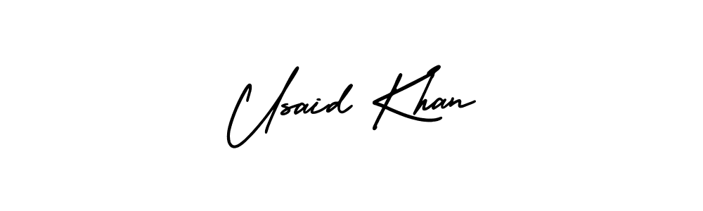 Use a signature maker to create a handwritten signature online. With this signature software, you can design (AmerikaSignatureDemo-Regular) your own signature for name Usaid Khan. Usaid Khan signature style 3 images and pictures png