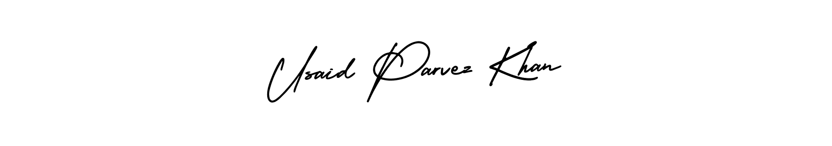 How to make Usaid Parvez Khan signature? AmerikaSignatureDemo-Regular is a professional autograph style. Create handwritten signature for Usaid Parvez Khan name. Usaid Parvez Khan signature style 3 images and pictures png