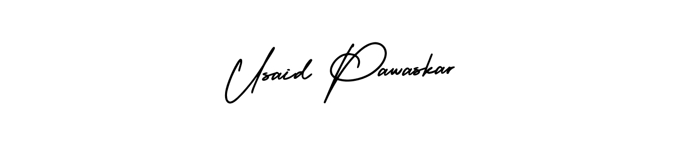 How to make Usaid Pawaskar name signature. Use AmerikaSignatureDemo-Regular style for creating short signs online. This is the latest handwritten sign. Usaid Pawaskar signature style 3 images and pictures png