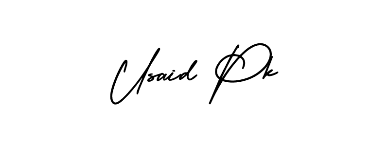 Make a beautiful signature design for name Usaid Pk. Use this online signature maker to create a handwritten signature for free. Usaid Pk signature style 3 images and pictures png