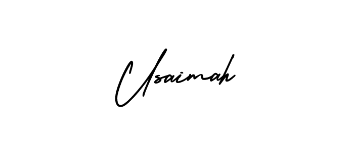 Usaimah stylish signature style. Best Handwritten Sign (AmerikaSignatureDemo-Regular) for my name. Handwritten Signature Collection Ideas for my name Usaimah. Usaimah signature style 3 images and pictures png