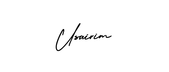 Also You can easily find your signature by using the search form. We will create Usairim name handwritten signature images for you free of cost using AmerikaSignatureDemo-Regular sign style. Usairim signature style 3 images and pictures png