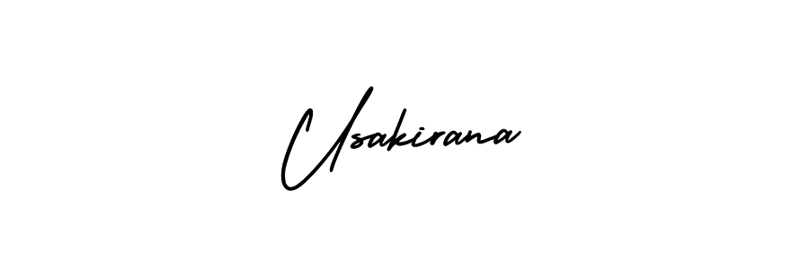 Make a beautiful signature design for name Usakirana. With this signature (AmerikaSignatureDemo-Regular) style, you can create a handwritten signature for free. Usakirana signature style 3 images and pictures png