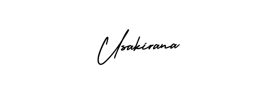 Make a beautiful signature design for name Usakirana. With this signature (AmerikaSignatureDemo-Regular) style, you can create a handwritten signature for free. Usakirana signature style 3 images and pictures png