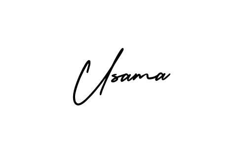 How to make Usama name signature. Use AmerikaSignatureDemo-Regular style for creating short signs online. This is the latest handwritten sign. Usama signature style 3 images and pictures png