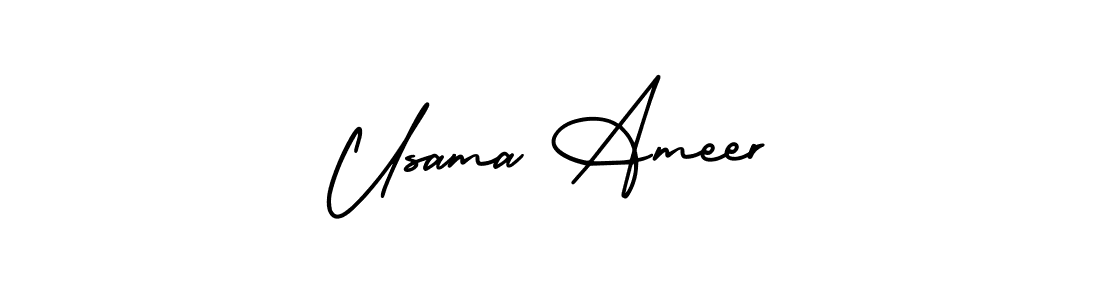 Best and Professional Signature Style for Usama Ameer. AmerikaSignatureDemo-Regular Best Signature Style Collection. Usama Ameer signature style 3 images and pictures png