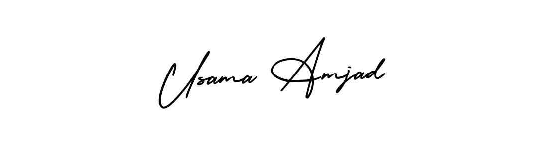 Use a signature maker to create a handwritten signature online. With this signature software, you can design (AmerikaSignatureDemo-Regular) your own signature for name Usama Amjad. Usama Amjad signature style 3 images and pictures png